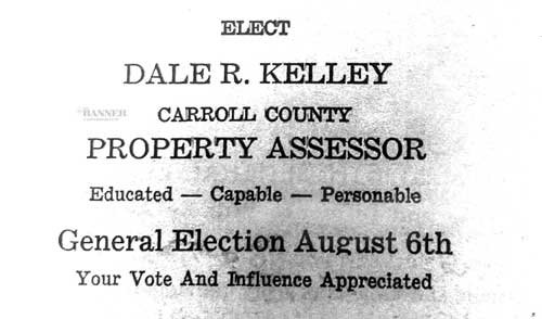 Dale Kelley’s Property Assessor campaign card.