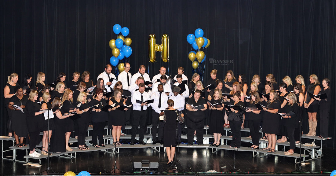 The Huntingdon High School Alumni Chorus performed during the Mega Reunion on September 24. They were under the direction of Jeannie Nanney.