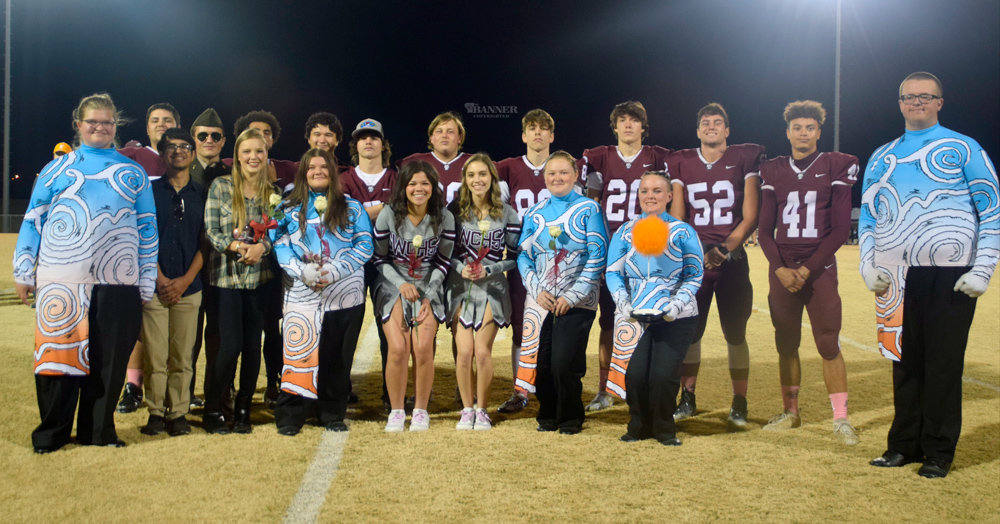 Senior Group Picture — Front Row (L to R): Avery Brigance, Juan Bernal, Michaelyn Brogdon, Annaleah Hoggard, Sydney Bosley, Kaylee Butler, Madison Dias and Ace Coleman. Back Row (L to R): Joseph McKellar, Carlin Crouse, JaQuan Adkins, Hunter Reynolds, Hunter Walters, Brendan Knight, Ethan Simer, Shooter Nelson, Seth Edwards, Jay Long and Hunter Scates. Not pictured: Brenda Bissen.