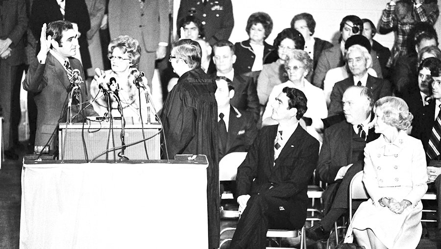Ray Blanton takes the governors oath of office in January 1975.