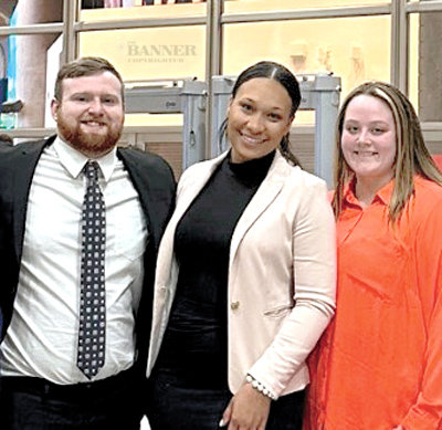 (L to R) Matthew Ellis of Huntingdon, Alexandria Lipsey of New Albany, Miss., and Aubrey Wallace of Gleason, have qualified to represent Bethel and will compete with students from across the nation.