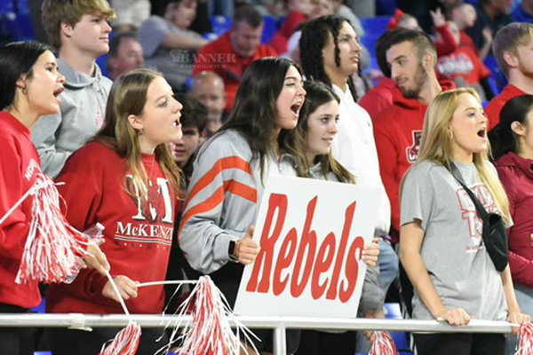 McKenzie students cheer on the Lady Rebels.