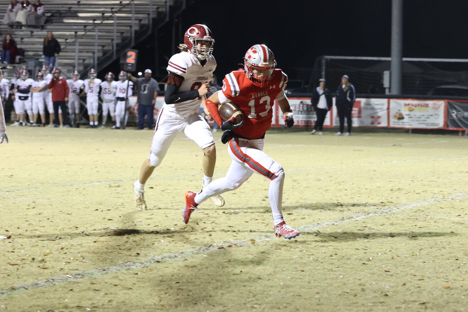 Stafford Roditis runs for a touchdown for the McKenzie Rebels.