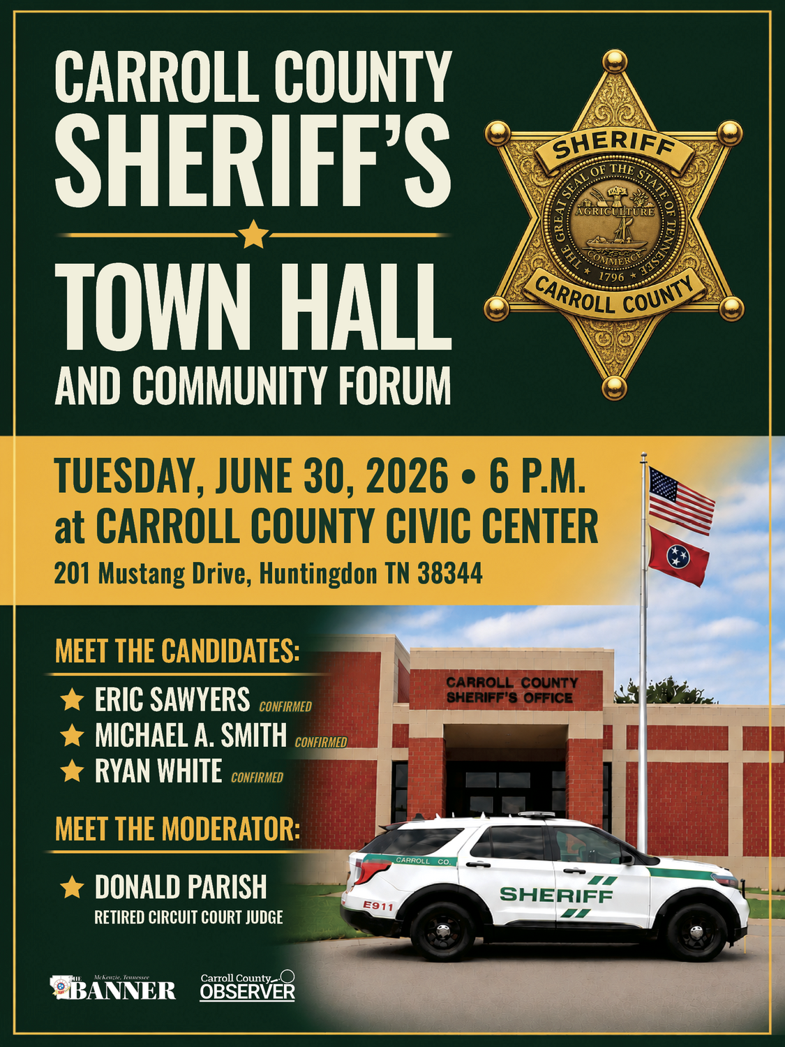 Carroll County Sheriff Town Hall, Community Forum Coming June 30