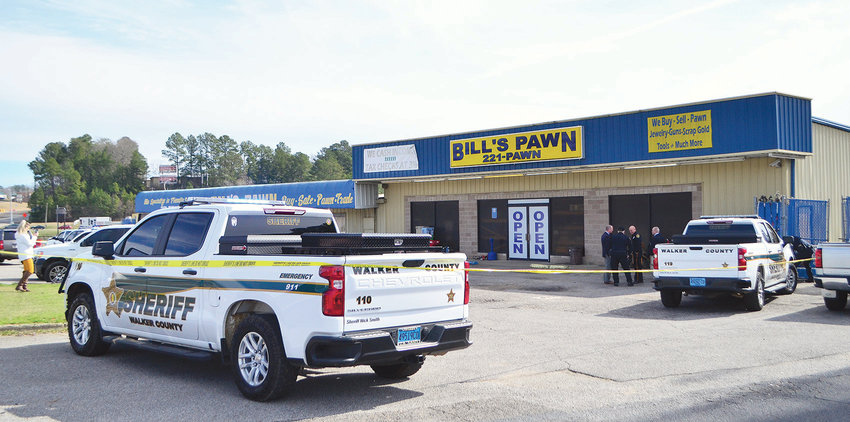 Bill's Pawn Shop in Jasper was searched on Wednesday by the Walker County Sheriff's Office and Jasper Police Department.