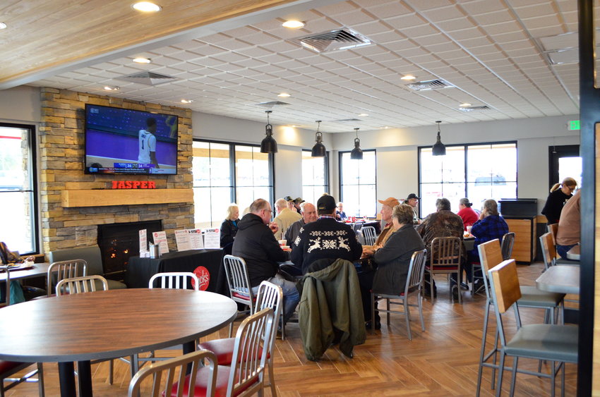 Jack's on Highway 78 in Jasper reopened on Wednesday after a months-long rebuild. Customers are pictured in the restaurant's dining room Wednesday morning.