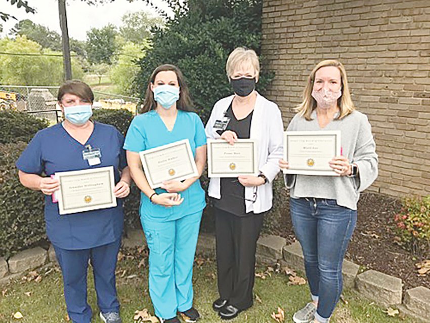 Pictured, from left to right, are Jasper City Board of Education nurses Jennifer Willingham, Holly Walker, Penne Mott and Misty Lee.