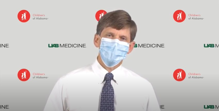 Dr. David Kimberlin, co-director of UAB and Children's of Alabama's Division of Pediatric Infectious Diseases, gives a COVID-19 update on July 19, 2021 via the Children's of Alabama YouTube channel.