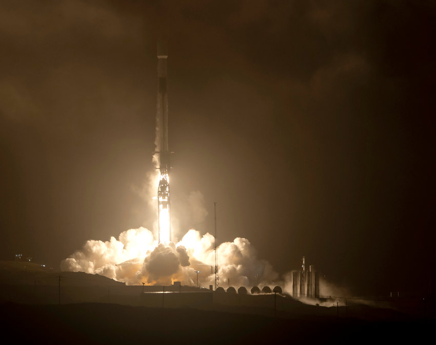The SpaceX Falcon 9 rocket launches with the Double Asteroid Redirection Test, or DART, spacecraft onboard, Tuesday, Nov. 23, 2021, Pacific time (Nov. 24 Eastern time) from Space Launch Complex 4E at Vandenberg Space Force Base in California. DART is the world&rsquo;s first full-scale planetary defense test, demonstrating one method of asteroid deflection technology. The mission was built and is managed by Johns Hopkins APL for NASA&rsquo;s Planetary Defense Coordination Office. Photo Credit: (NASA/Bill Ingalls)