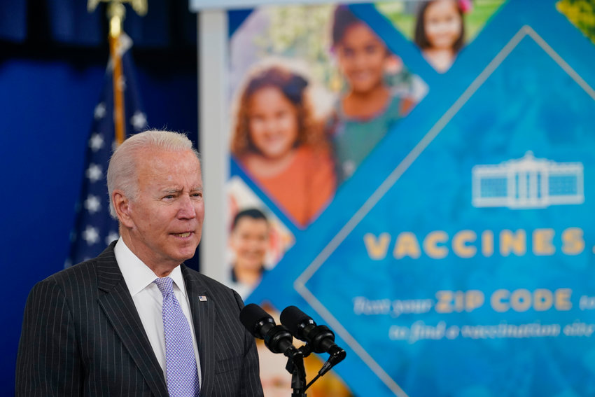 FILE - President Joe Biden talks about the newly approved COVID-19 vaccine for children ages 5-11 from the South Court Auditorium on the White House complex in Washington, Nov. 3, 2021. Biden&rsquo;s team views the pandemic as the root cause of both the nation&rsquo;s malaise and his own political woes. It sees getting more people vaccinated and finally controlling COVID-19 as the key to reviving the country and Biden&rsquo;s own standing. But the coronavirus has proved to be a vexing challenge for the White House. (AP Photo/Susan Walsh, File)