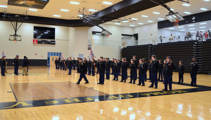 Part of last week's accreditation included inspecting the appearance and formation of cadets.