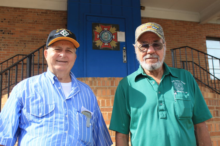 Owen Keeton, left, and his friend of 55 years, Michael Goll, recently became members of VFW Post 4850 at the same time.
