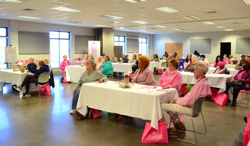 Many people attended a breast cancer awareness event at the Jasper Civic Center on Monday.