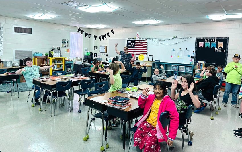 Students are pictured in a classroom at Valley Jr. High School.