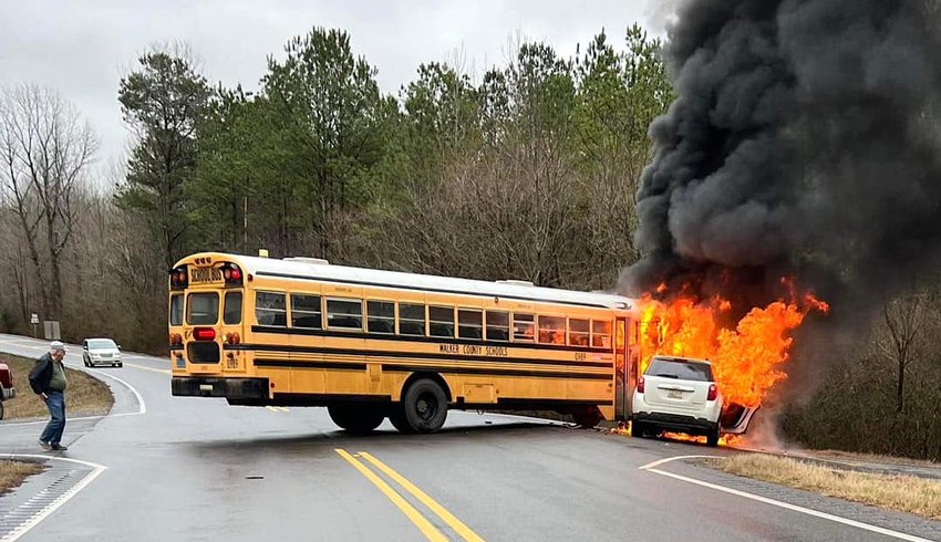No injuries were reported as a result of a county school bus fire on Tuesday.