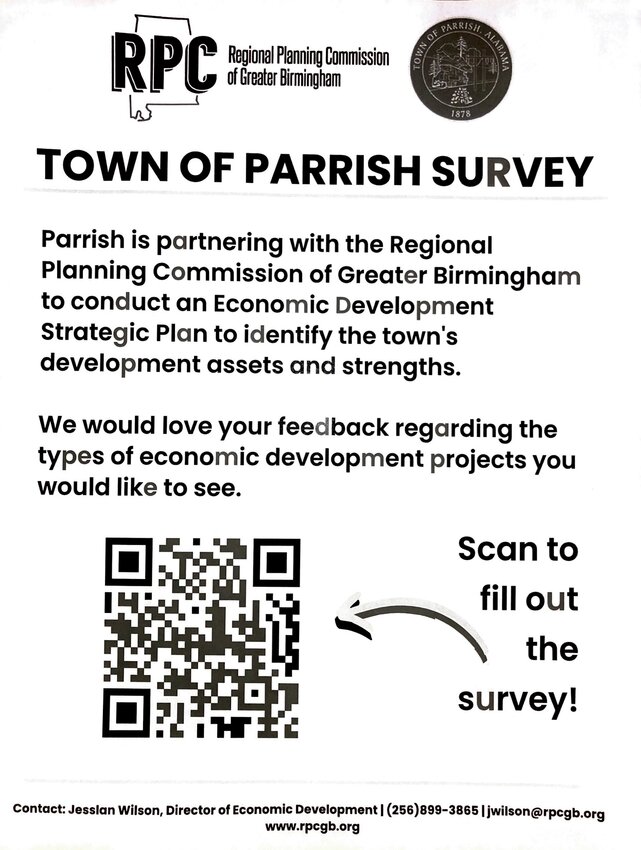 People in Parrish may use the QR code on this flyer to go to the survey.