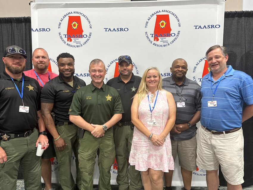 County school resource officers are pictured with Walker County Schools Technology Director Patrick Gann at the 24th Annual Safe Schools Conference.