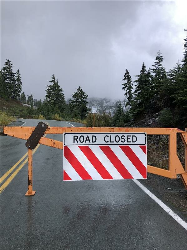 The final 2.7 miles of State Highway 542 were closed to vehicle traffic by WSDOT on October 16, marking the official start to winter.