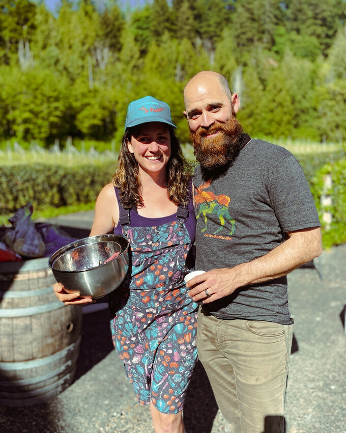 Barmann Cellars co-owners Stephanie Barmann, l., and Jesse Nickerson purchased a 16-acre grove of perennials planted in 1989 by a Western Washington University professor and turned it into a full-blown winery.