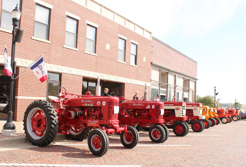 In addition to the car show there also was a motorcycle show and tractor show, here you can see some of the tractors that lined the streets during the celebration.