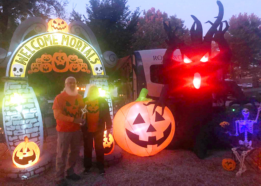 Kevin and Deb Hendrix won the 2022 Creepy Campground campsite decorating contest for best after dark decorations.