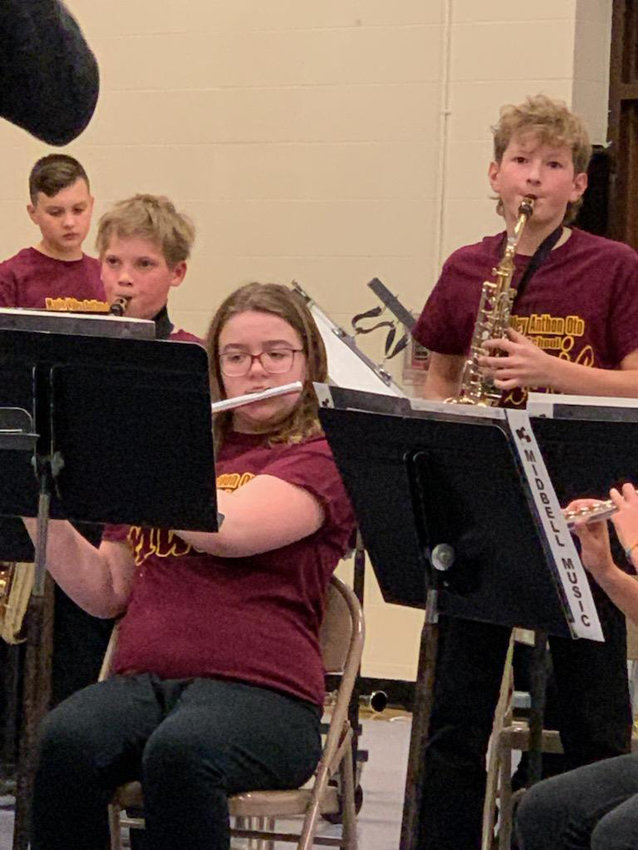 The sixth grade band performed "Court of the Noble Trumpeteers," "Anasazi," and "Popcorn Prelude."