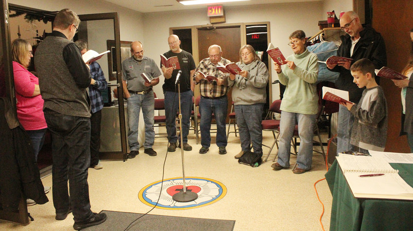 Members of the Immanuel Lutheran Church in Logan sang carols during the Shiverfest event having a loudspeaker outside and inviting community members in to have hot chocolate and cookies.