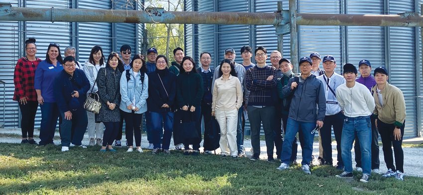 A delegation from South Korea visited the Buss family's farming and agricultural operations in Missouri Valley.