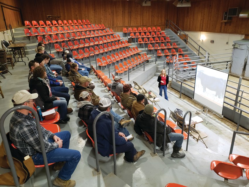 On Thursday, Feb. 2, the Dunlap Livestock Auction hosted a calving clinic with the help of the Harrison County Iowa State University Extension and Outreach office. Twin Valley Vet Clinic and Jon Schaben spoke with the group.