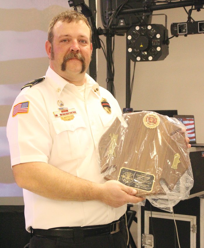 Caleb Wohlers was given an appreciation award for his many years of service as the previous chief.