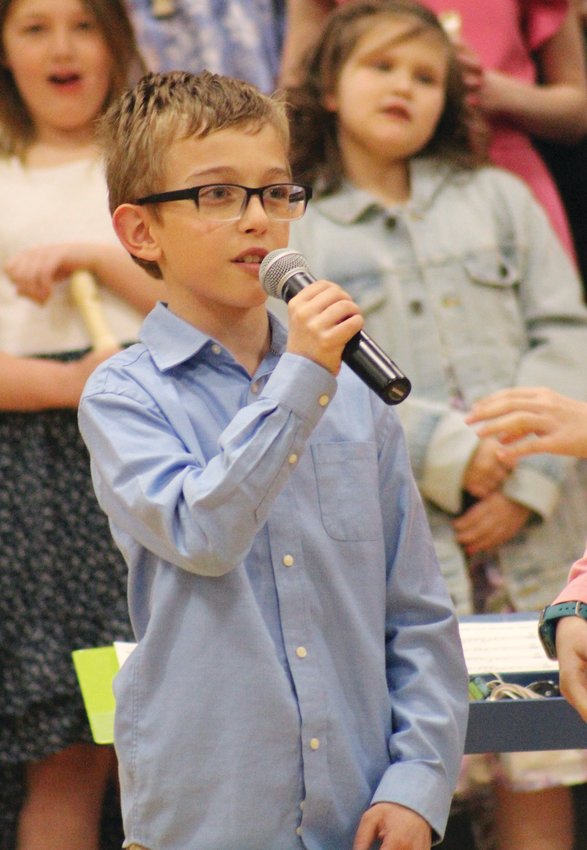 Ryder Brunken performed a solo during the LOMA Elementary School concert, with a small group of other children also singing solos.