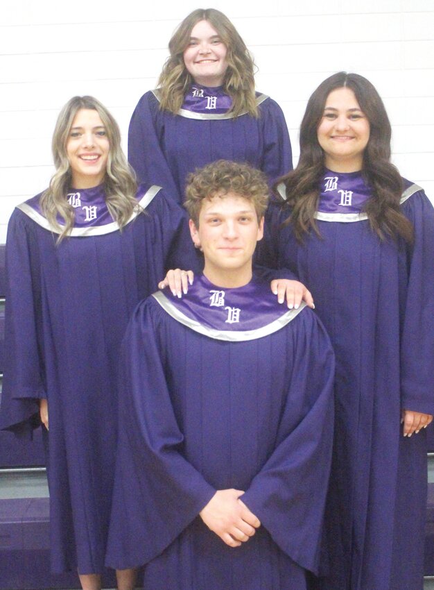 2023 Boyer Valley High School Seniors who performed their final high school concert on May 3 include (clockwise) Mackenzie Schwery, Lisa Renner, Ian Garside and Rian Snavely.
