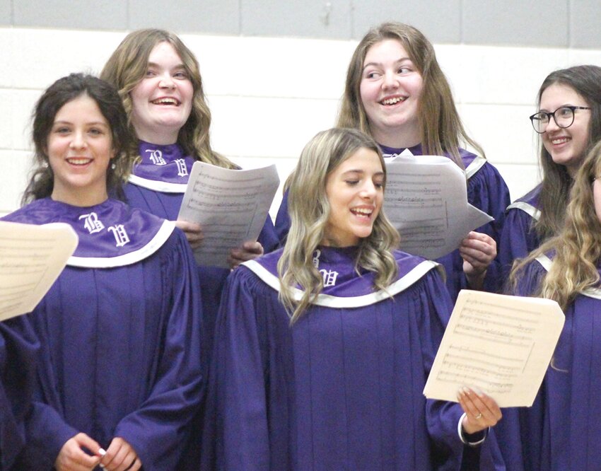 High School Choir:  Karley Hagge, Mackenzie Schwery, Rian Snavely, Deanna Anderson and Lily Wolf.