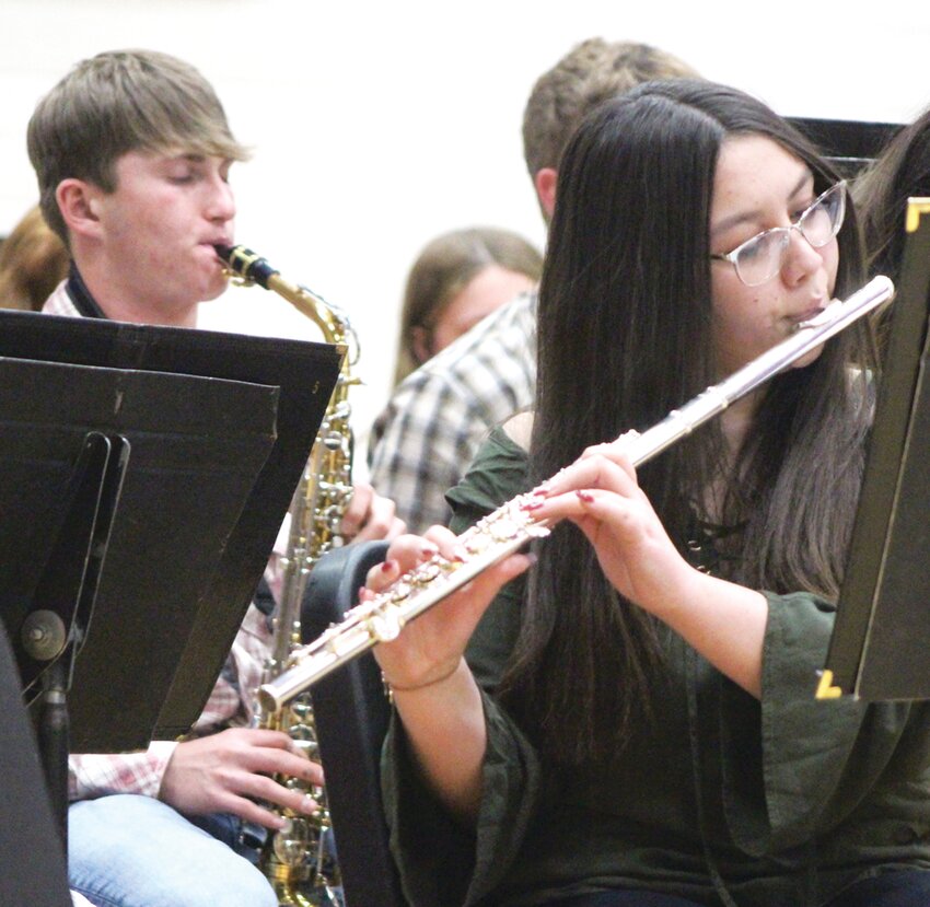High School Band: Jacob Berens and Liliana Perry.