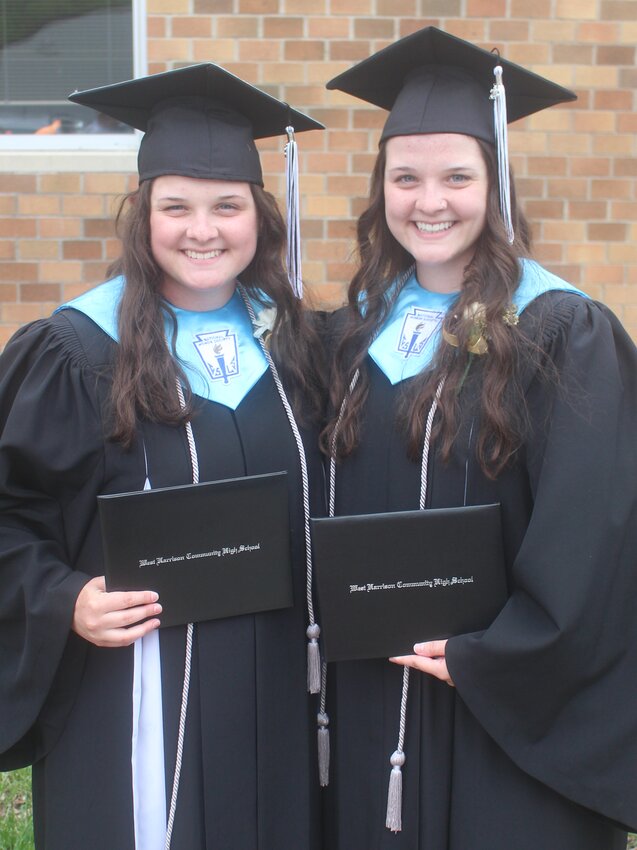 Twice as Nice:  West Harrison's Grace and Hannah Thomas received their High School Diplomas on May 14.