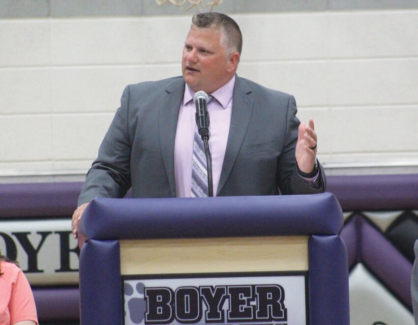 Mr. Jeremy Christiansen gave the opening speech at Boyer Valley's 2023 Graduation Commencement.
