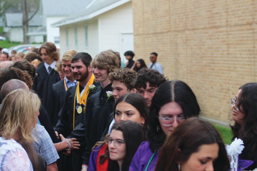 A line was formed outside to congratulate Boyer Valley's Class of 2023 following the ceremony.