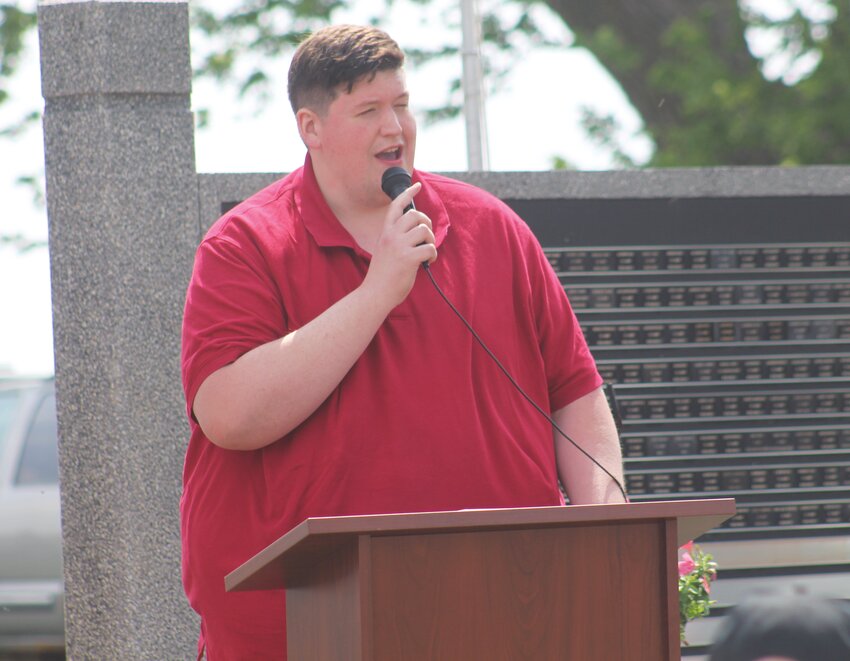 Boyer Valley music instructor Ben Schauer also performed at the Memorial Day service.