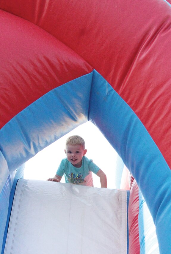 Hank Koziol was among the many children that enjoyed the inflatables at this year’s fair.