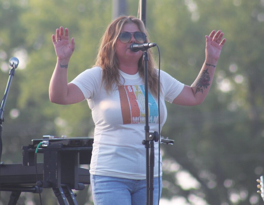 Monica Austin opened for Brad Morgan on Friday night at the Harrison County Fair grandstands.