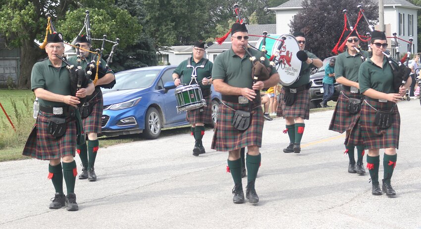 The Omaha Pipes and Drum Corp made their first appearance at the Little Sioux Homecoming Parade on Aug. 25.