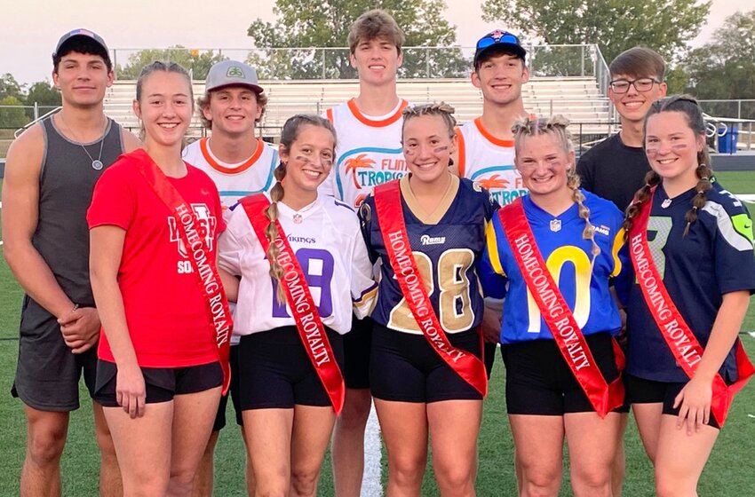 Members of the 2023 Missouri Valley Homecoming Court include:  Queen candidates, Sophie Caniglia, Hailey Ferris, Mia Hansen, Brooklyn Lange, Alivia Porter.  King candidates in the back row, Chris Dworak, Ben Hansen, Dane Janssen, Brody Lager, Beau Sweet.  The 2023 Homecoming Coronation will be held on Sept. 22, at the halftime of the Homecoming game at the Big Reds Football Complex.