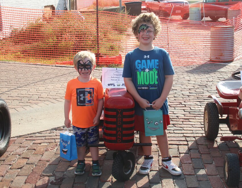 Caden and Owen Smith enjoyed looking at the tractors, including the ones that were a bit more suited to their size.