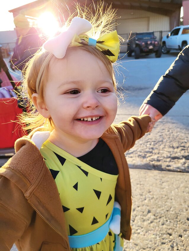 Pebbles (Korleigh) of Logan Iowa was excited to be out on the town Halloween night to trick or treat and enjoy the holiday fun.