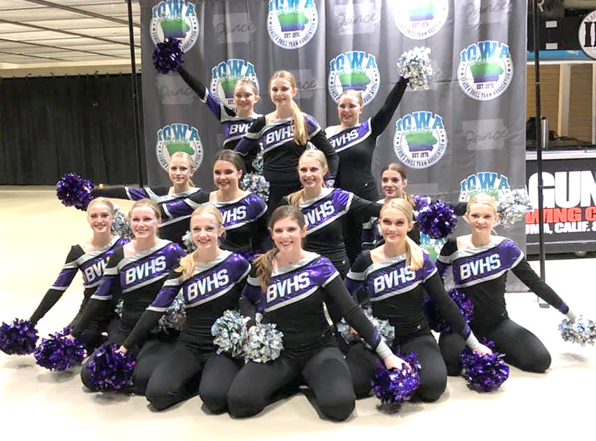 The Boyer Valley Dance Team competed at Iowa High School Dance Team Championships last week. Members of the 2020-21 Boyer Valley Dance Team include, front row, from left, Lauren Malone, Sydney Klein, Kylie Petersen, Amelia Bothwell, Claire Gross, MaKenzie Dumbaugh. Middle row, Kristin Bissen, Anna Seuntjens, Maci Miller, Rian Snavely. Back row, Jessica O'Day, Reagan Harris, Tara Bonsall. They are led by Coach Jill Melby. The results of the Iowa High School Dance Team Championships will be announced on Dec. 5.