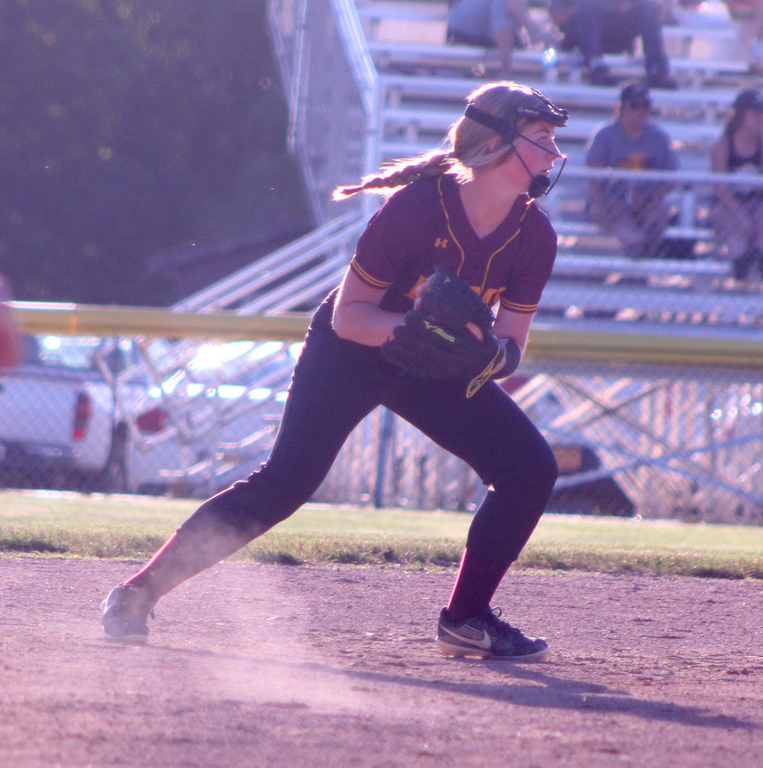 Jordan Mahrt fields the play in the Rams, 15-3, win over OA-BCIG on June 14.