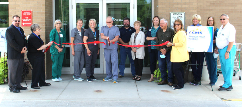 Representatives from CHi Health Missouri Valley, including the Radiology Department, joined representatvies of the City of Missouri Valley and the local Chamber of Commerce for a ribbon cutting on Aug. 4 after unveiling the facilitiy's new CT Scanner.