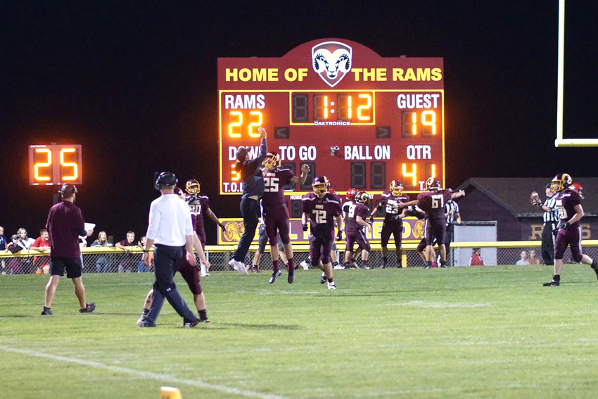 The MVAOCOU football team beat East Sac, 22-19, on Friday night, Oct. 8 to get their first win of the season and snap a 22-game losing streak. The Rams scored the game winning touchdown with 1:12 left in the game. See the complete game recap on Page 14.