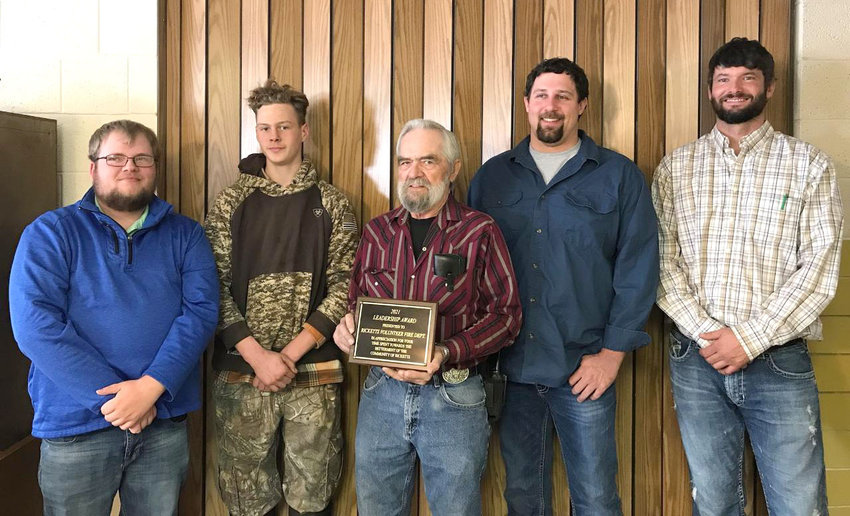The Ricketts Community Club held it's annual Leadership Award Brunch on Sunday, Jan. 16. The Ricketts Citizen of the Year award was presented to the Ricketts Fire Department. Pictured are Dylan Hutson, Jayden Meyer, Chief BH Meyer, Justin Tripp, and Derek Johnnsen.