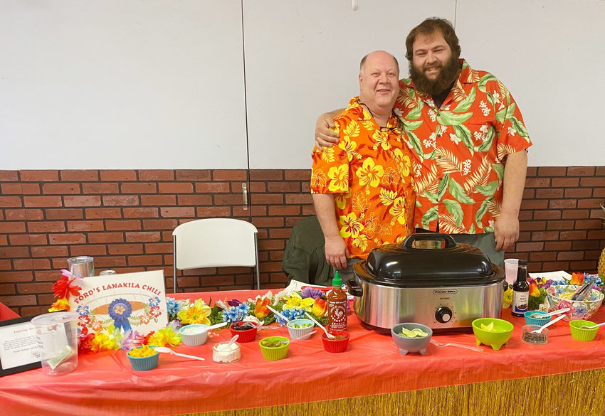 The Grand Champion award winning chili, and the Best Decorated space award, went to Scott and Eric Ford with their Lanakila Chili. Eric Ford said Lanakila is the Hawaiian word for winner.
